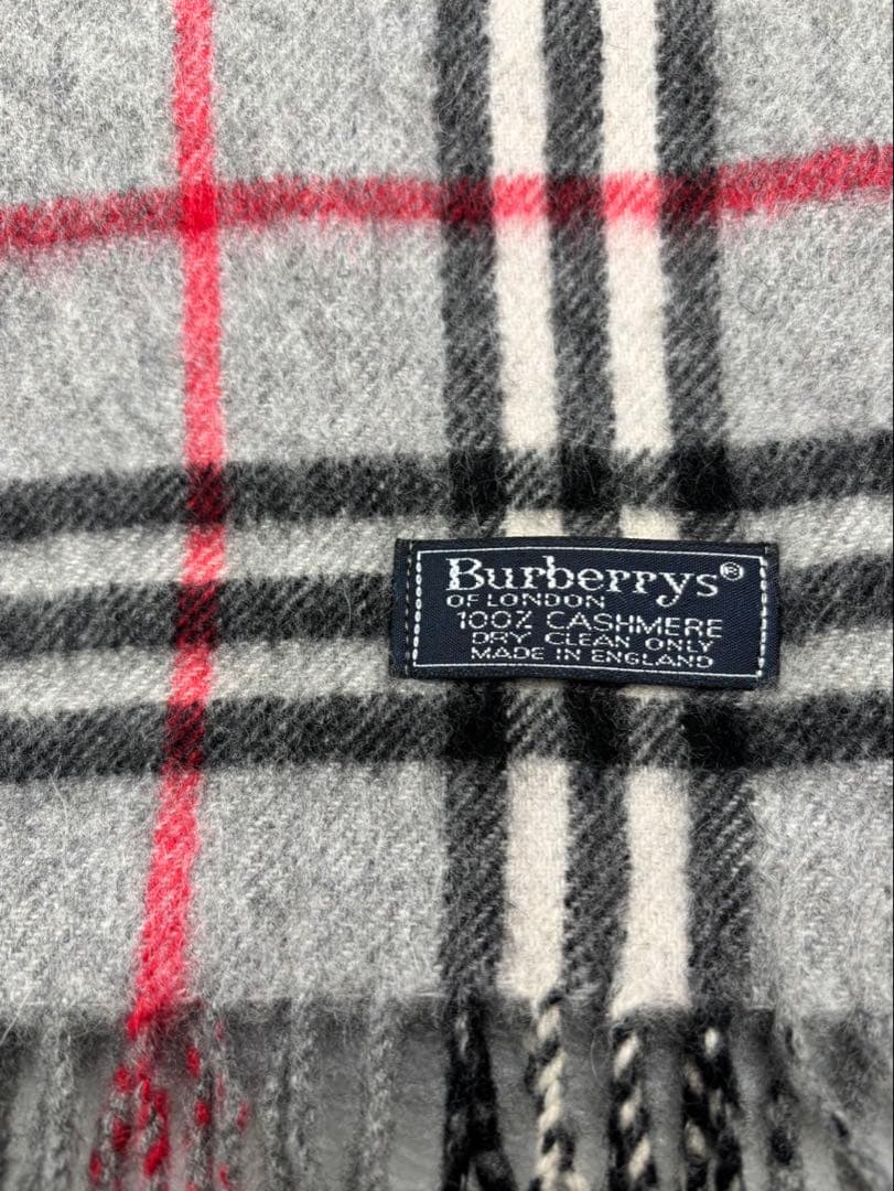 美品　Burberrys バーバリーズ　ノバチェック　カシミヤ マフラー グレー