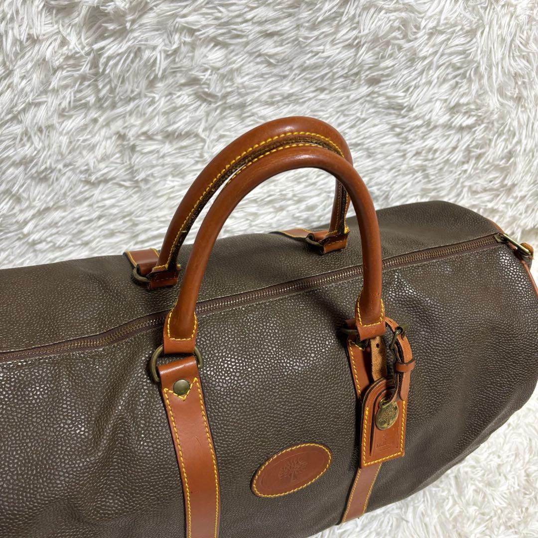 美品★Mulberry ボストンバッグ 2way カデナ 鍵 ロゴプレート　茶色