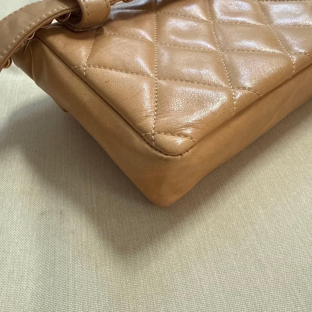 【難あり】CHANEL シャネル マトラッセ ウエストポーチ ベージュ