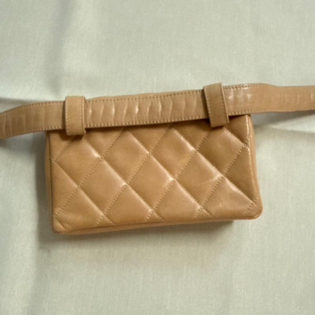 【難あり】CHANEL シャネル マトラッセ ウエストポーチ ベージュ