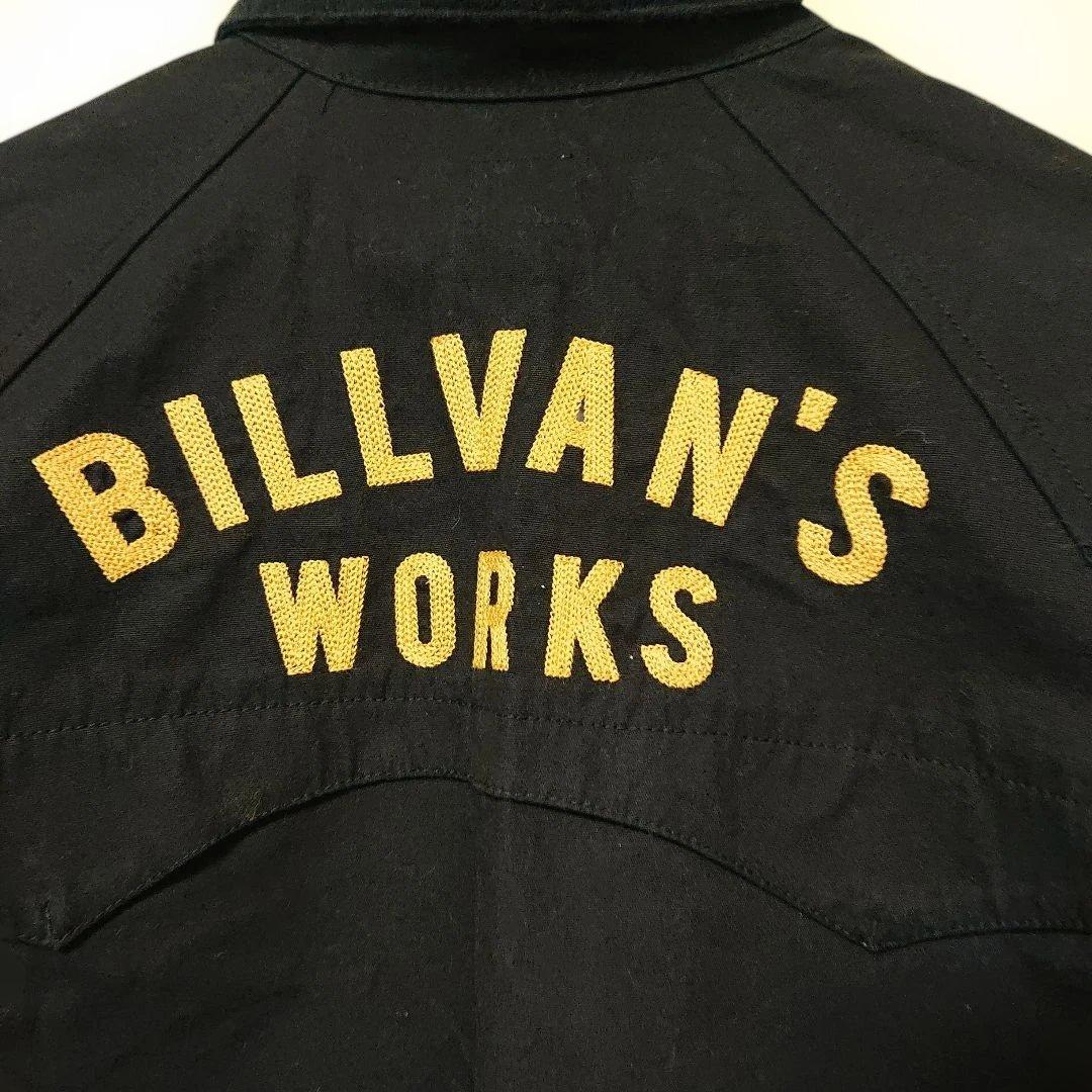 BILLVAN ネイビー バック 刺繍 ハリトンジャケット インナーチェック柄