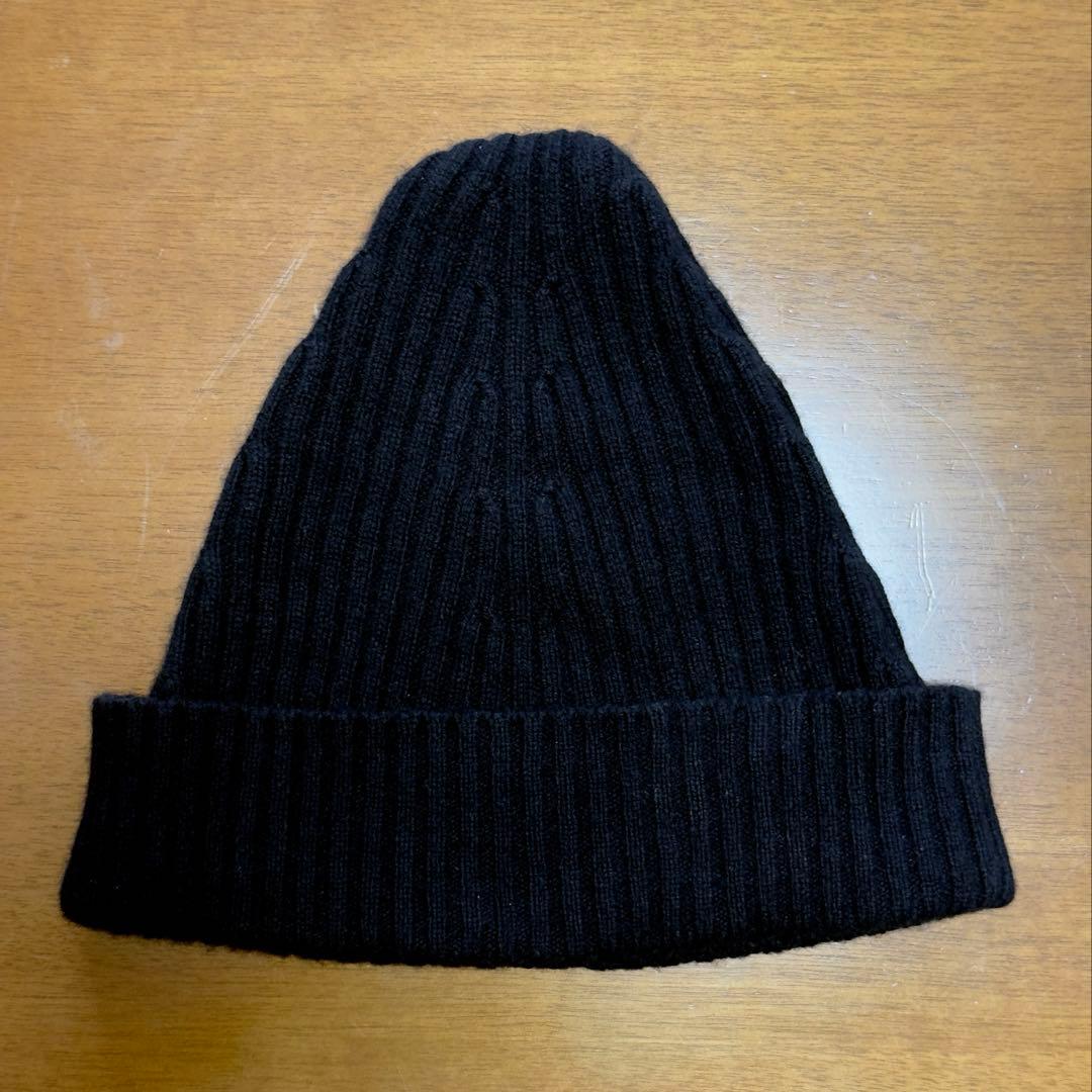 マルジェラ ニット帽 カシミア混 黒 サイズL
