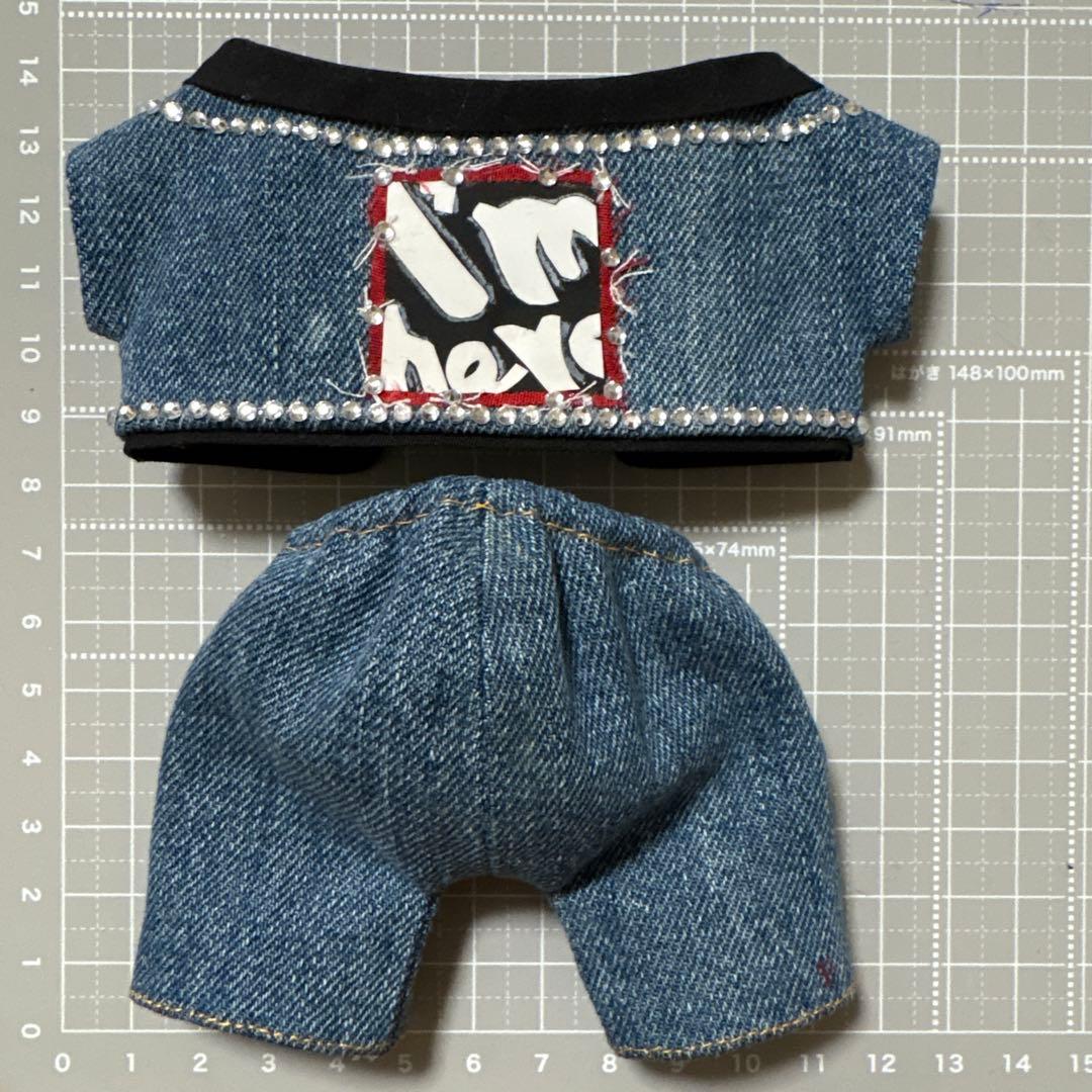 みみ出品　ぬいタクデニム上下衣装風セット