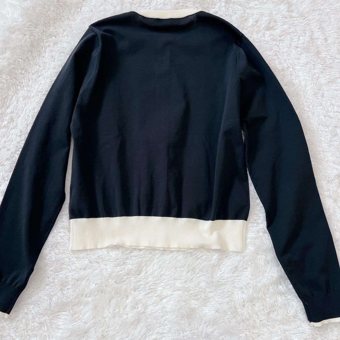 CABaN キャバン　コットンカシミヤ バイカラークルーネックカーディガン