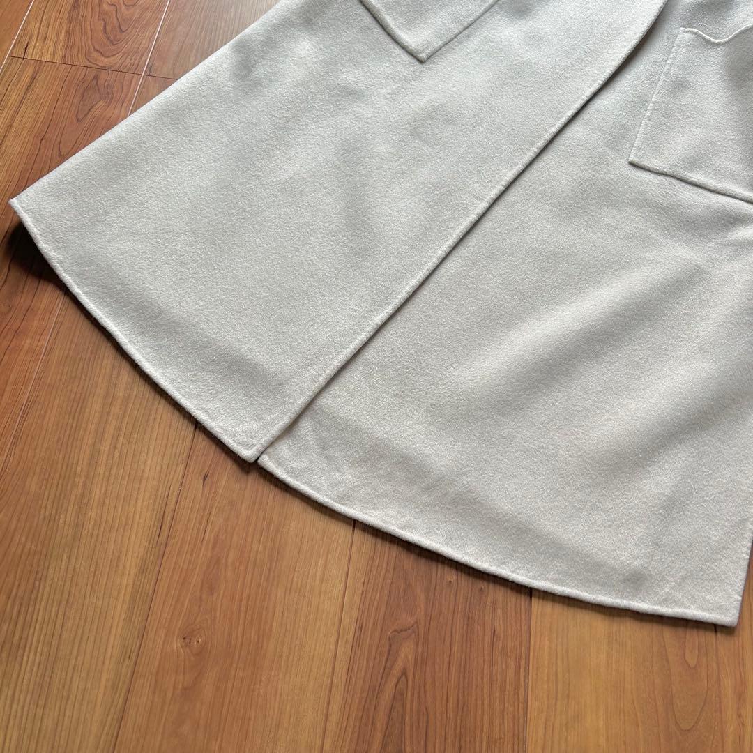 【NOBLE】リバーノーカラーコート 38 M ロングコート スリット