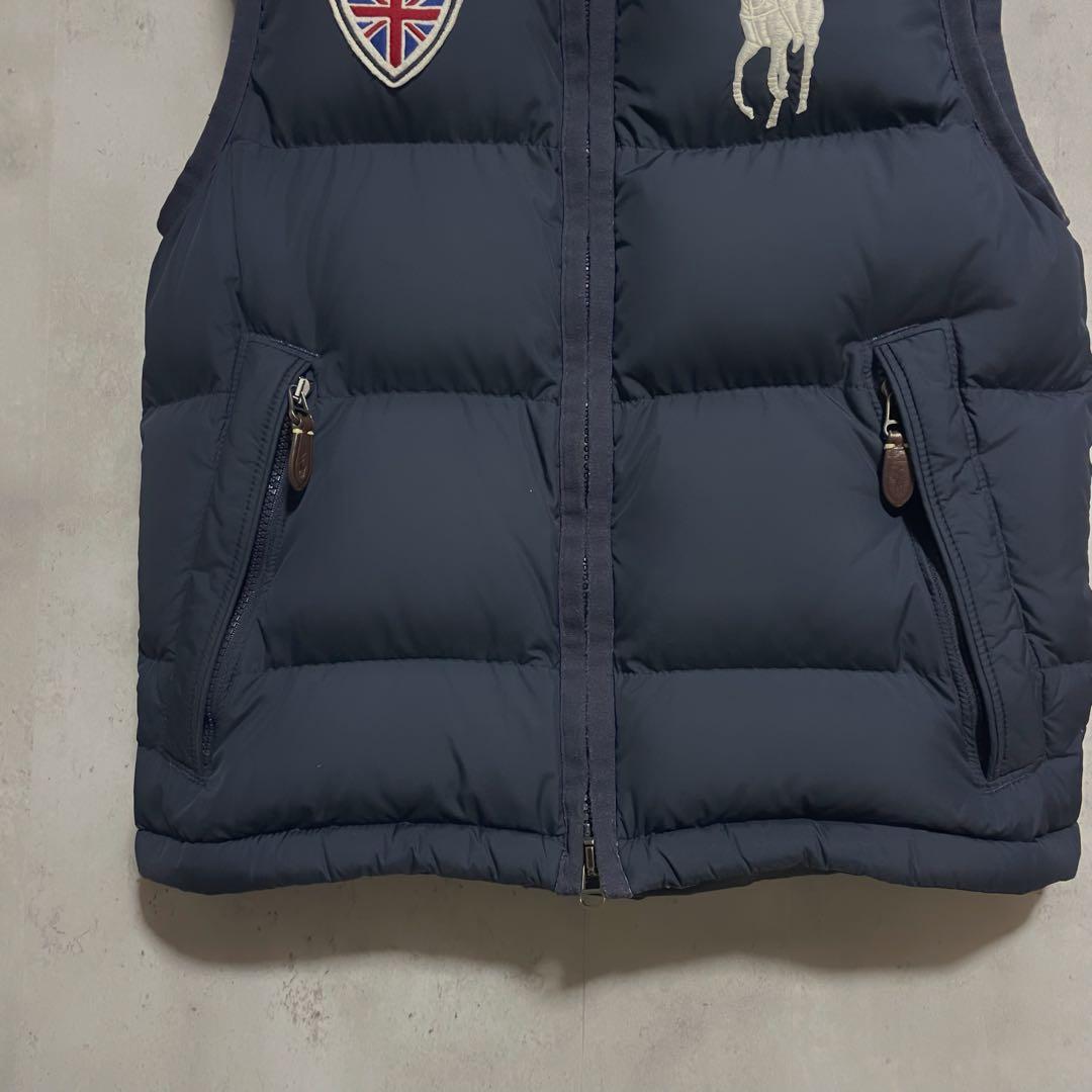 訳あり　ポロラルフローレン　ビッグポニー 英国旗　フードダウンベスト　S