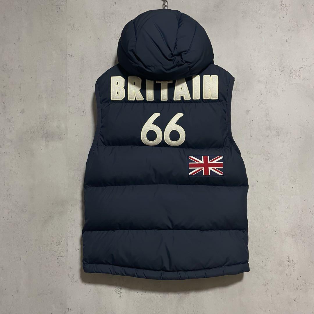 訳あり　ポロラルフローレン　ビッグポニー 英国旗　フードダウンベスト　S