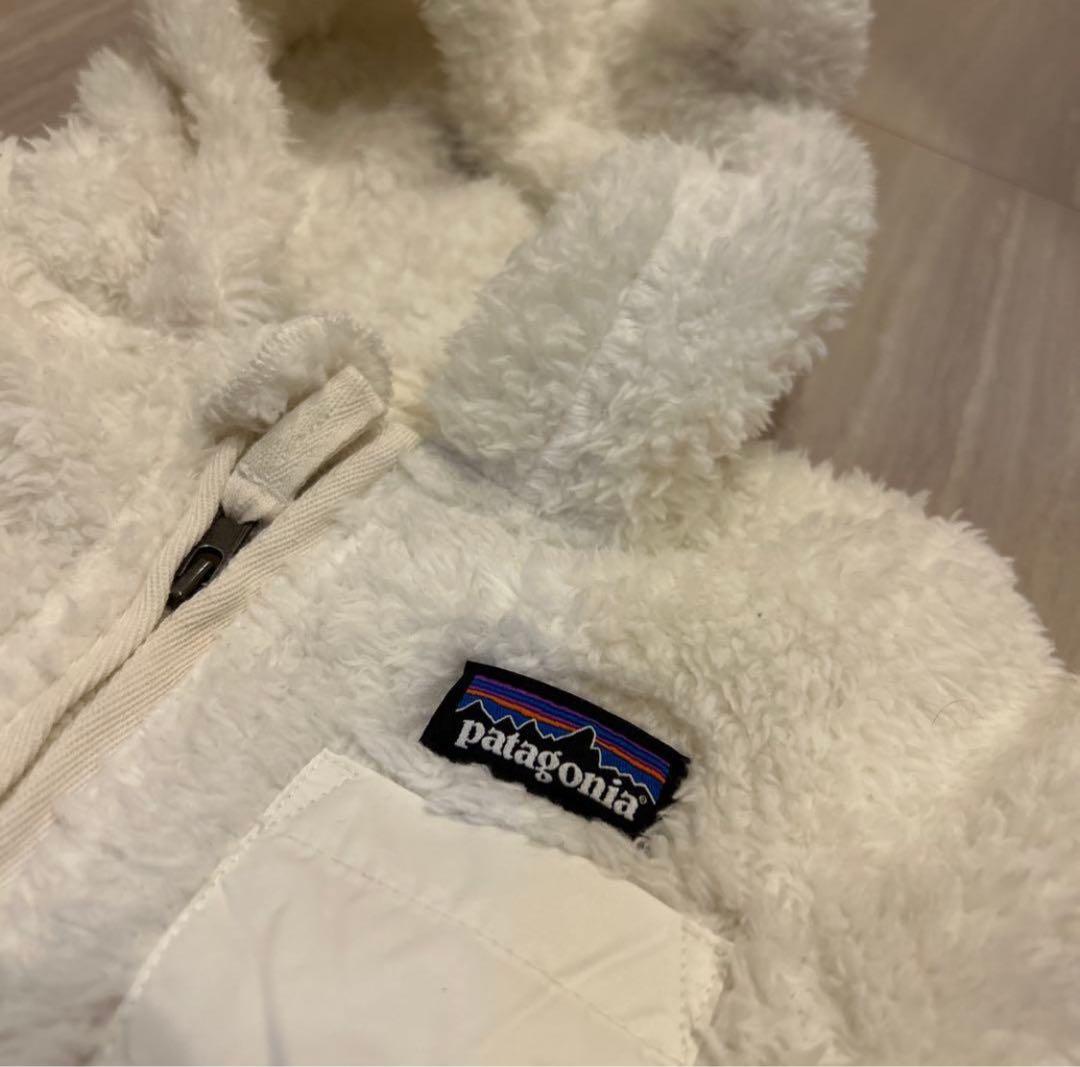 美品　Patagonia ベビー フリーススーツ Birch White