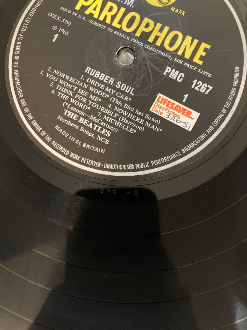 稀少UKオリジナル3rd完成マト1桁ラバーソウルBeatlesビートルズレコード