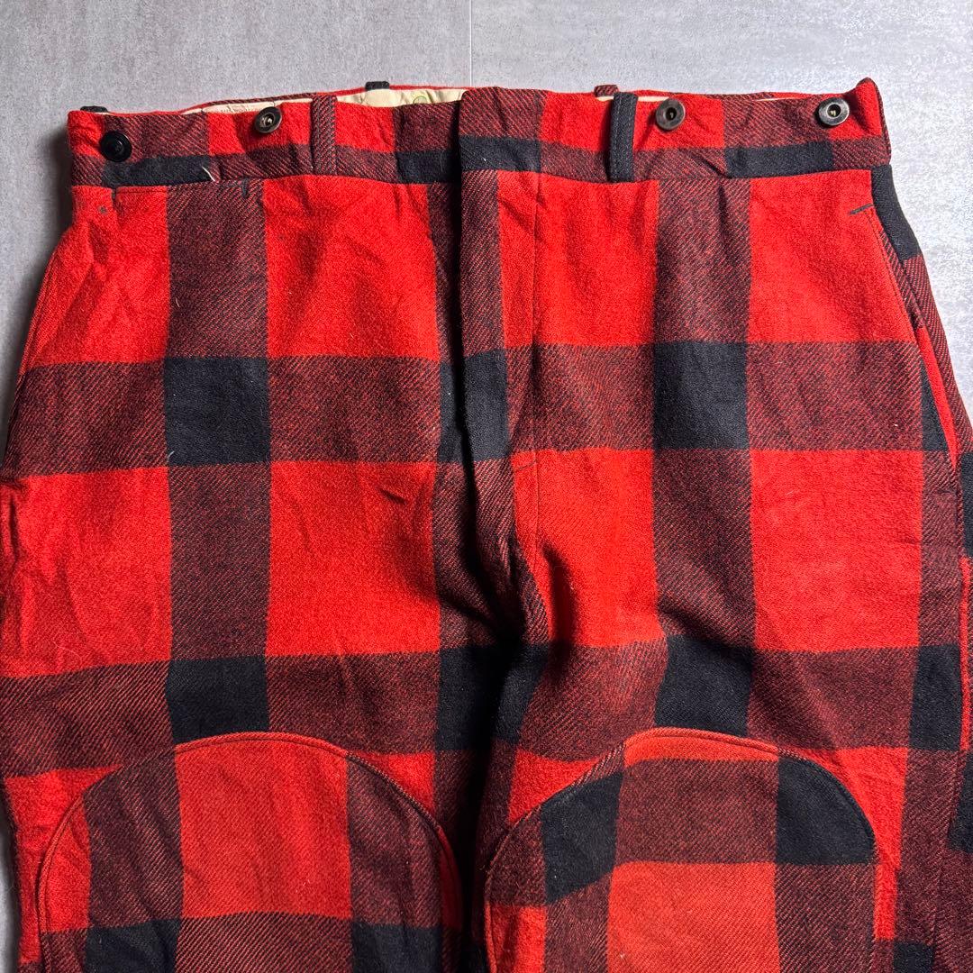 希少【50’s】Woolrich チェック柄　ウールパンツ　厚手　サイズ38