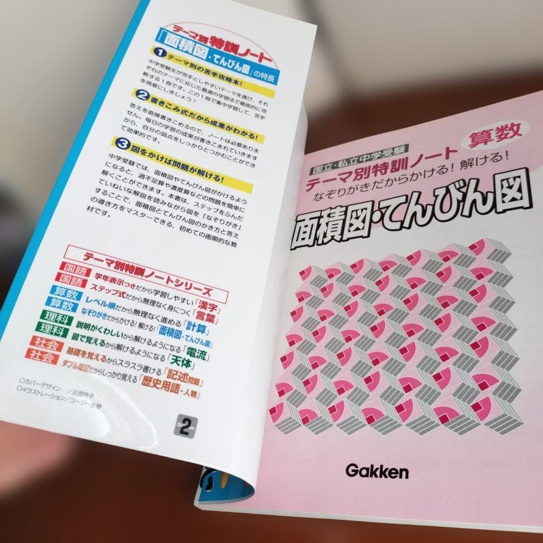 【新品未使用】テーマ別特訓ノート 算数　面積図てんびん図　国立・私立中学受験