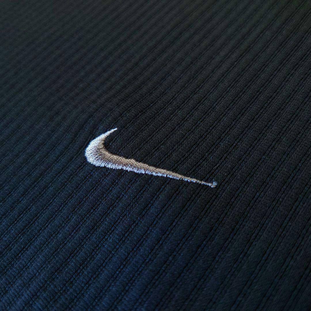極美品 00s NIKE GOLF モックシャツ 旧ロゴ ブラック 長袖 メンズ
