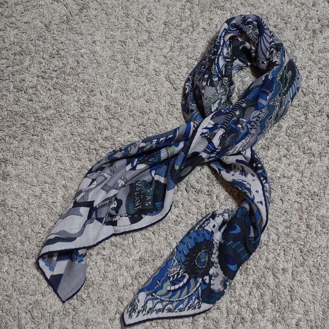 極美品 HERMES スカーフ Les As du Volant scarf