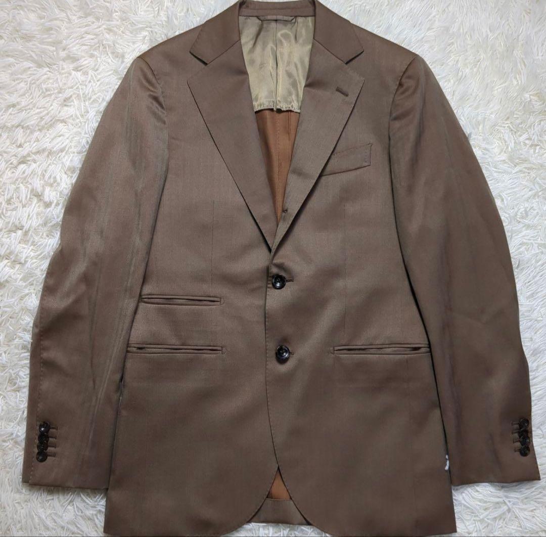 【最終価格】MORLES セットアップ ストライプスーツ ブラウン