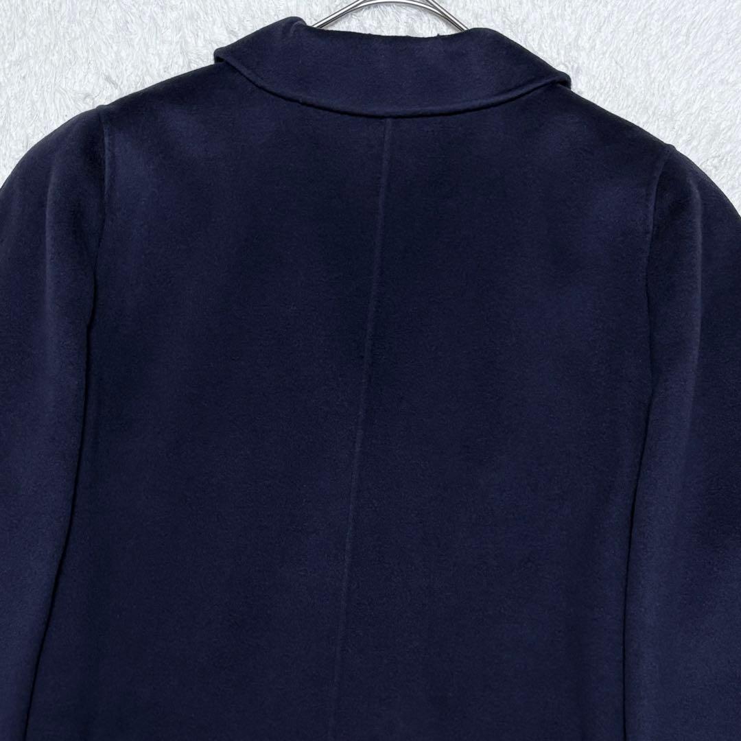 【美品】レリアン 大きいサイズ ウール リバー コート 金ボタン 上品 高級