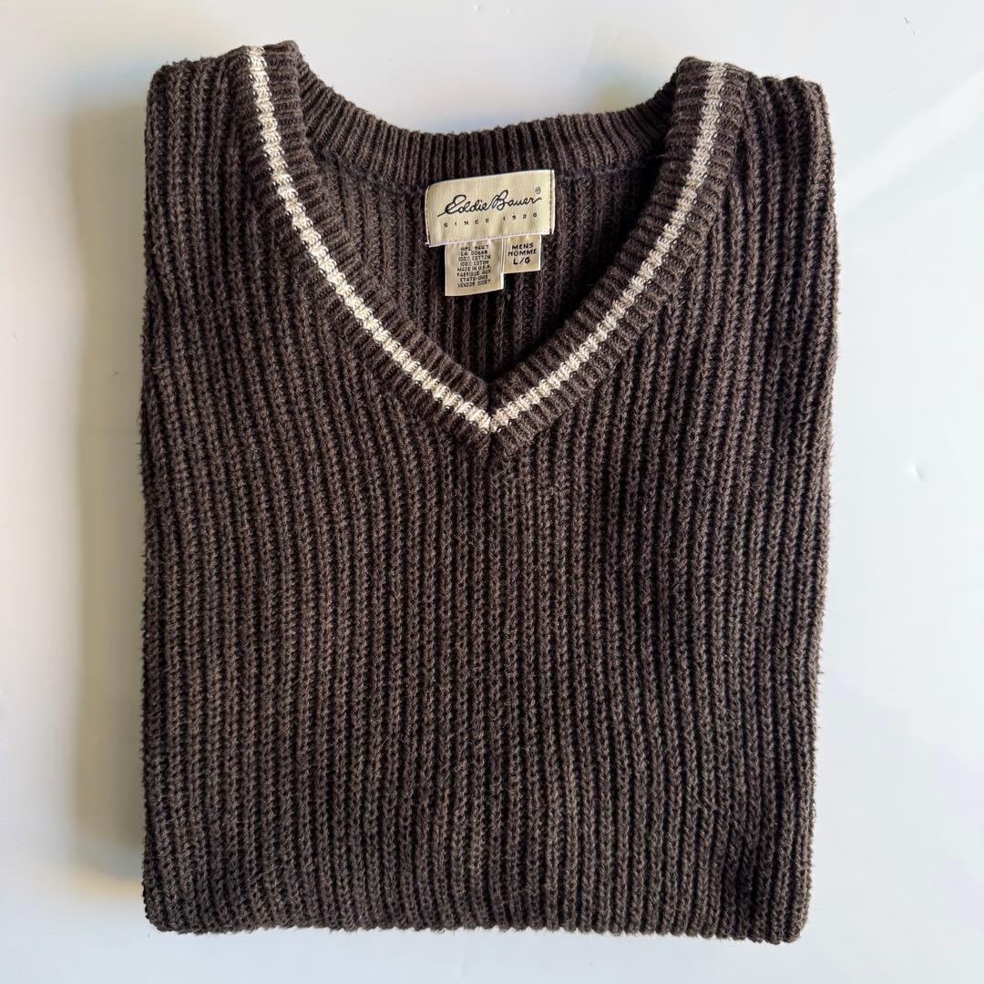 USA製 90s Eddie Bauer cotton knit vest