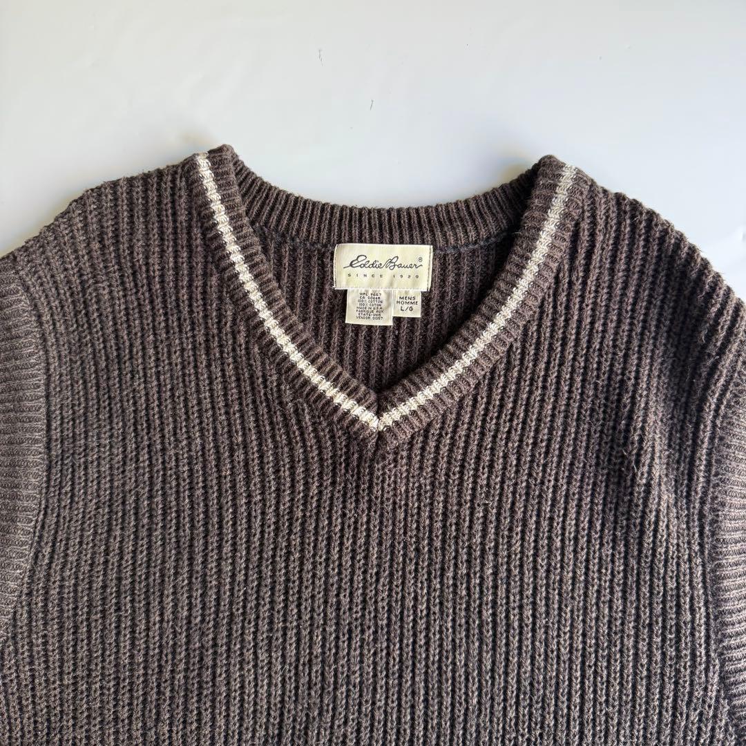 USA製 90s Eddie Bauer cotton knit vest