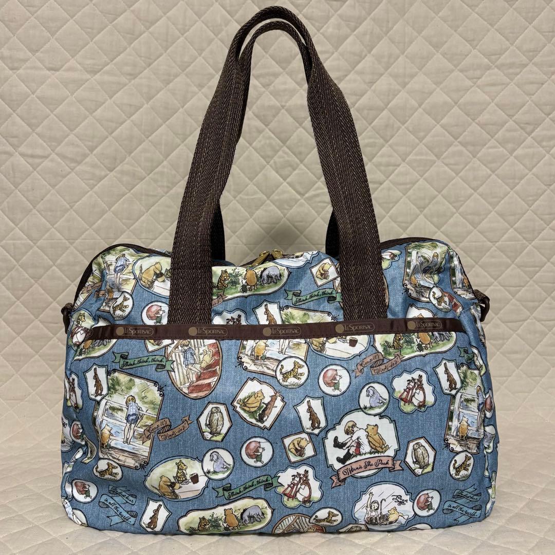 【美品】レスポートサック　クラシックプーデニム　ボストンバッグ　キャリーオン仕様