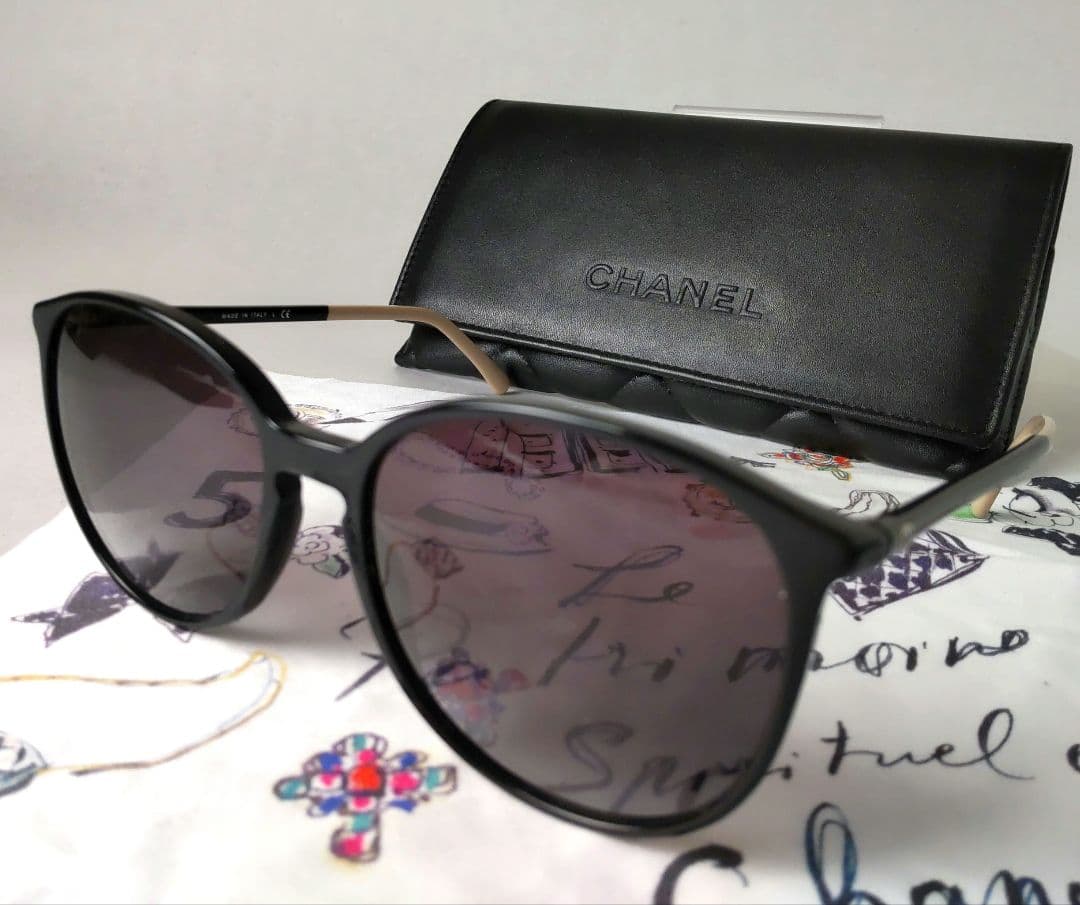 極美品 CHANELシャネル サングラス 5278 ココマーク グラデーション