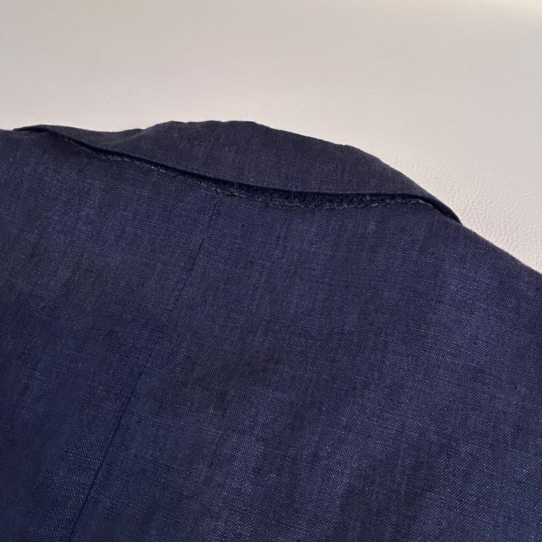 【J.PRESS 21SM リネン ジャケット XL 】ネイビー シェルボタン