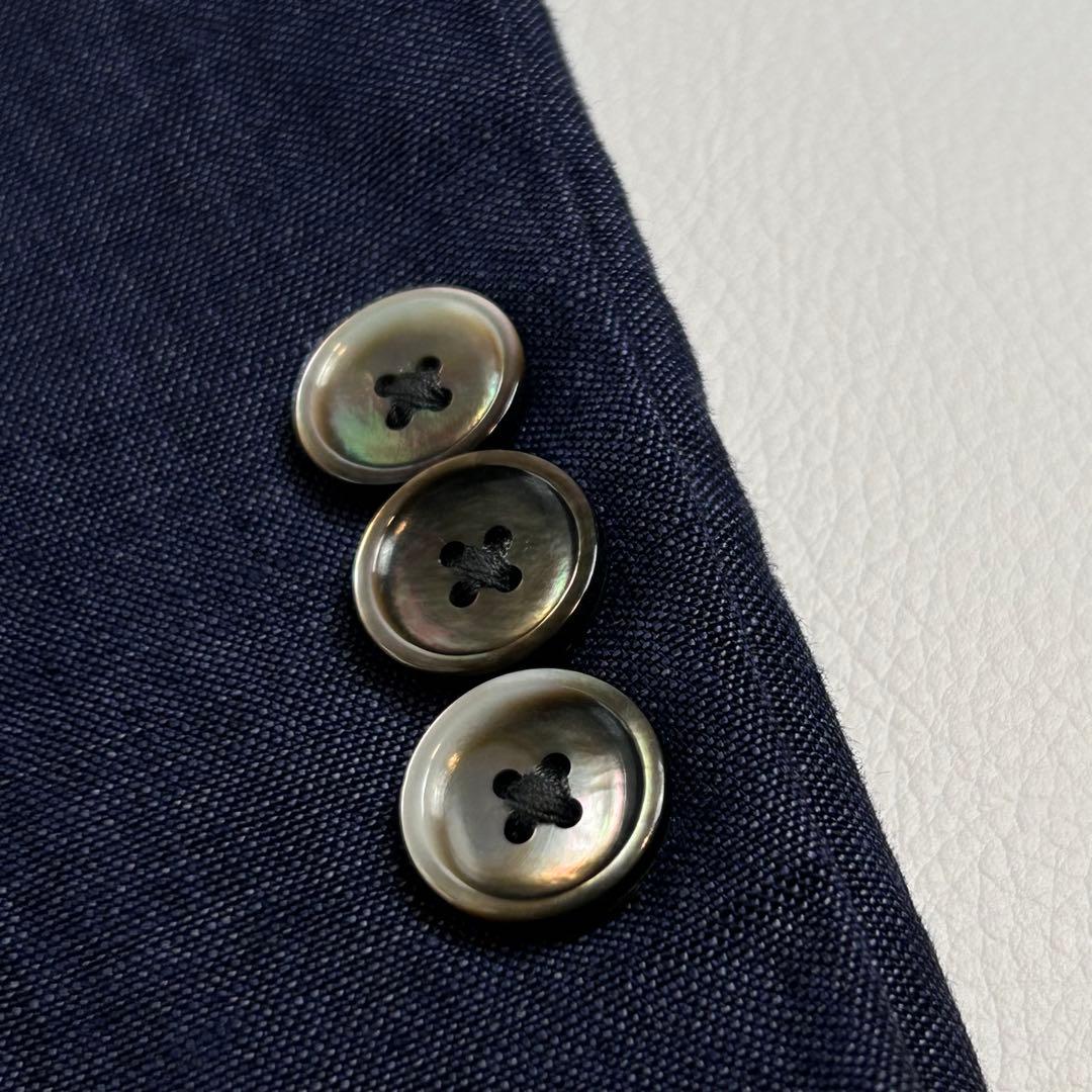 【J.PRESS 21SM リネン ジャケット XL 】ネイビー シェルボタン