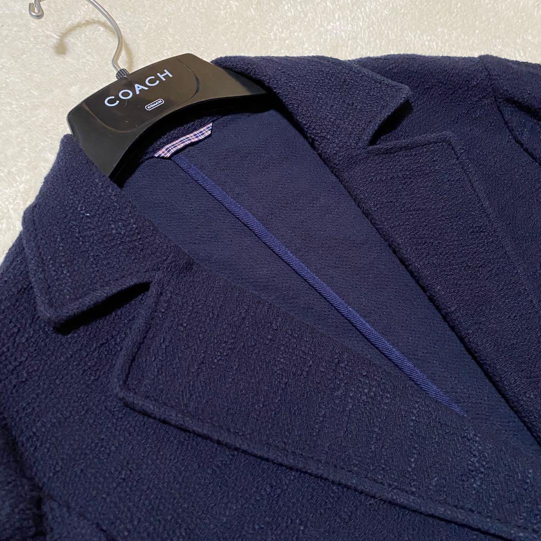 【美品◦5XL✨】ニューヨーカー サマーツイード 紺ブレ 金ボタン 1B