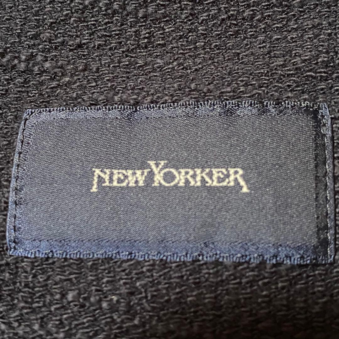 【美品◦5XL✨】ニューヨーカー サマーツイード 紺ブレ 金ボタン 1B