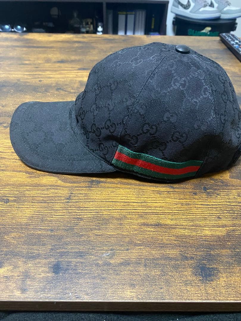 Gucci ブラック GGパターン キャップ