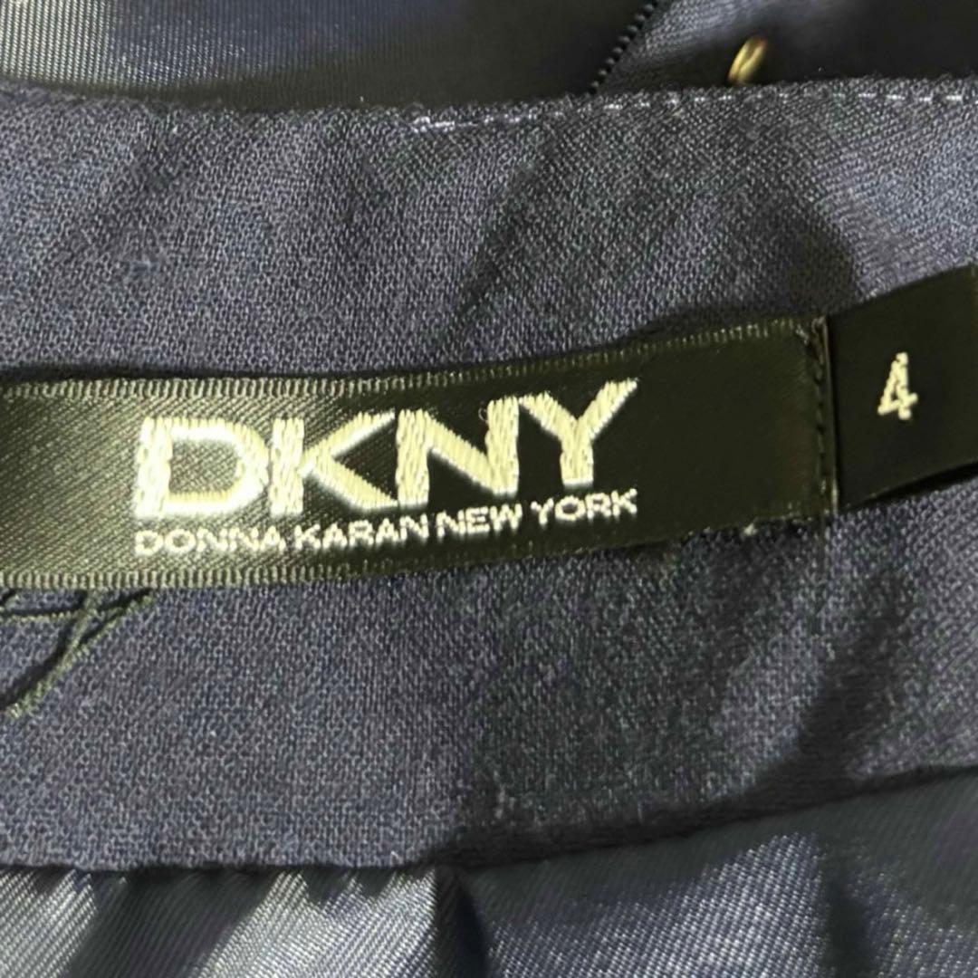 DKNY ストレッチウール　ワンピース スタッズ 濃紺 L 4 卒業式　入学式
