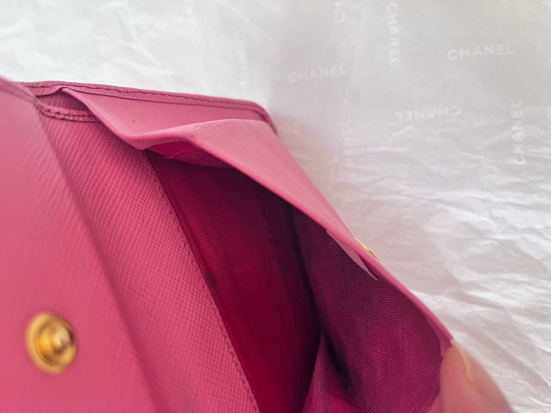 ク*ム様 PRADA ピンク 三つ折り財布