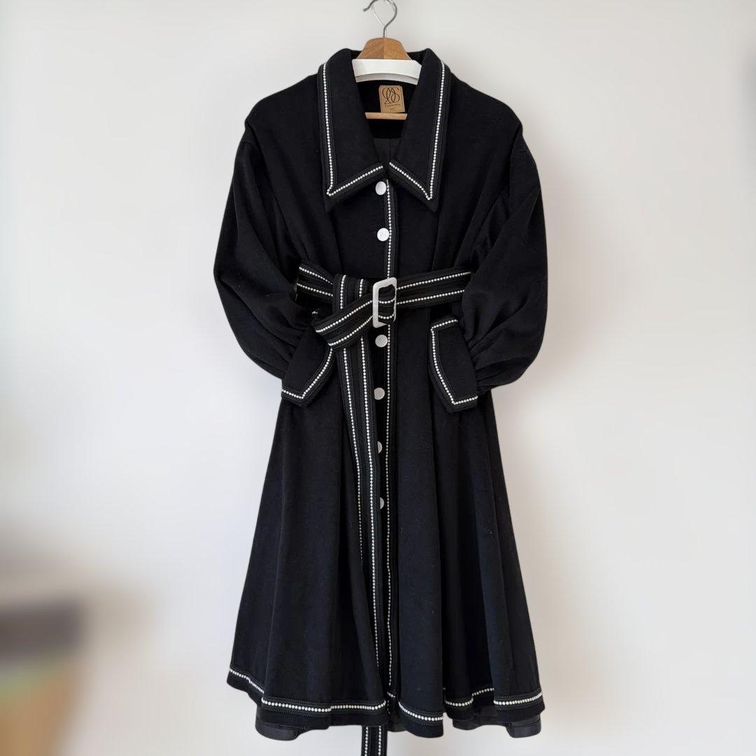 Tnewties 名入れ懐中時計 黒 ロングコート Aライン XS