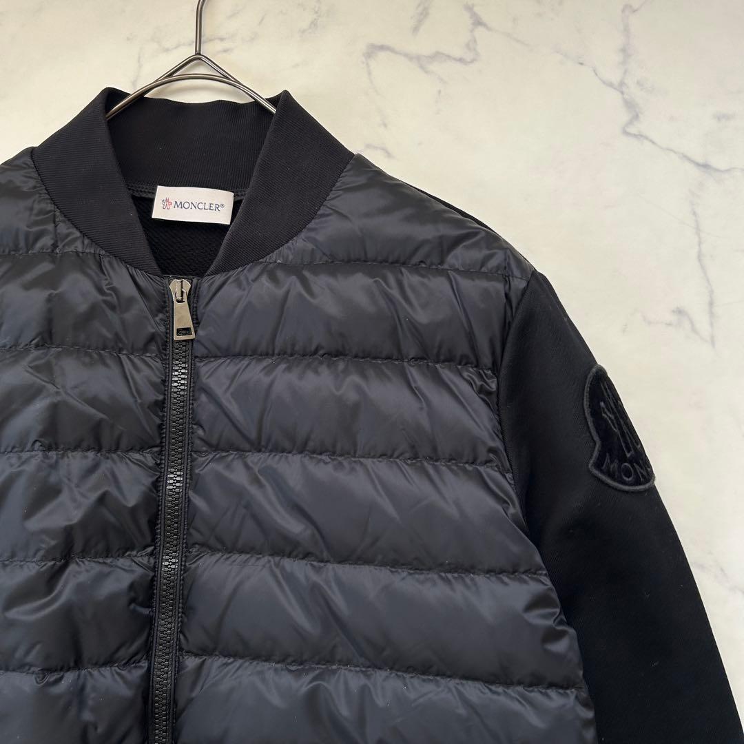 Moncler モンクレール ダウンとスウェットのハイブリッドカーディガン