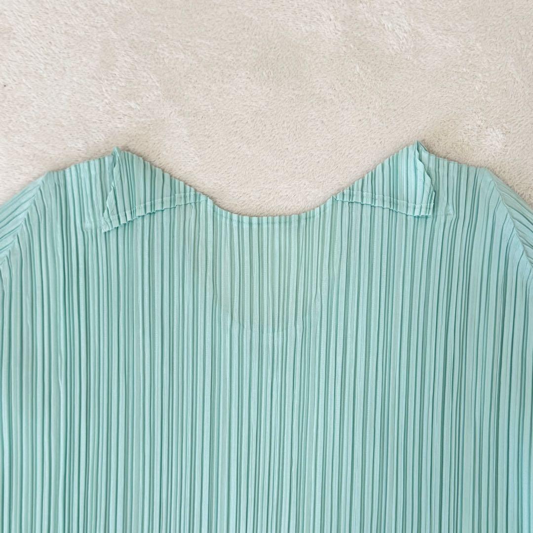 極美品✨PLEATS PLEASE プリーツ　変形　エメラルドグリーン　半袖
