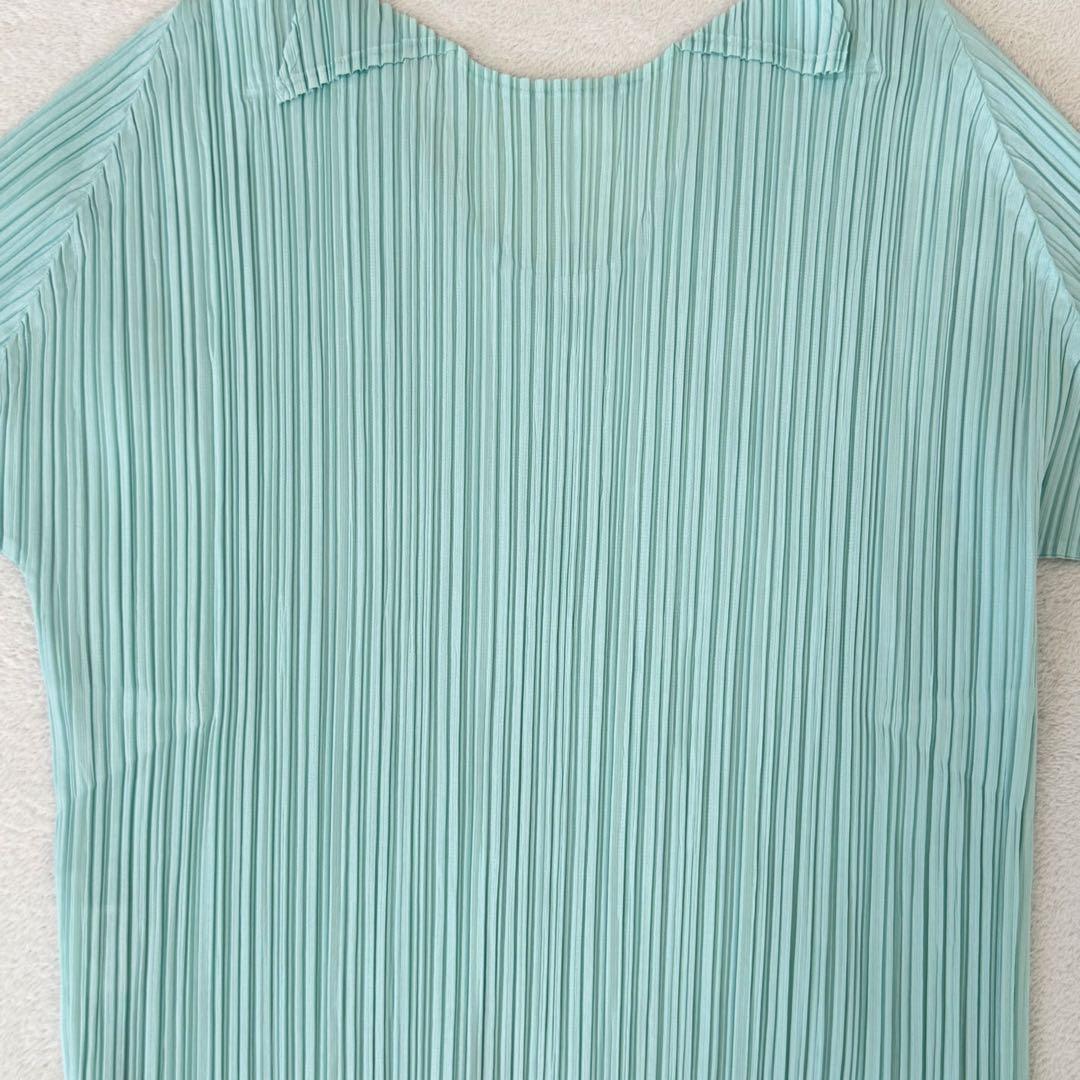 極美品✨PLEATS PLEASE プリーツ　変形　エメラルドグリーン　半袖