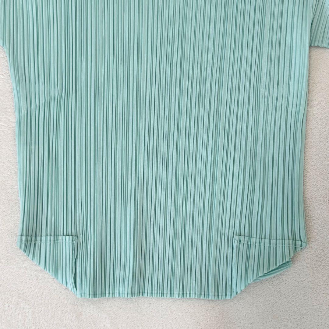 極美品✨PLEATS PLEASE プリーツ　変形　エメラルドグリーン　半袖