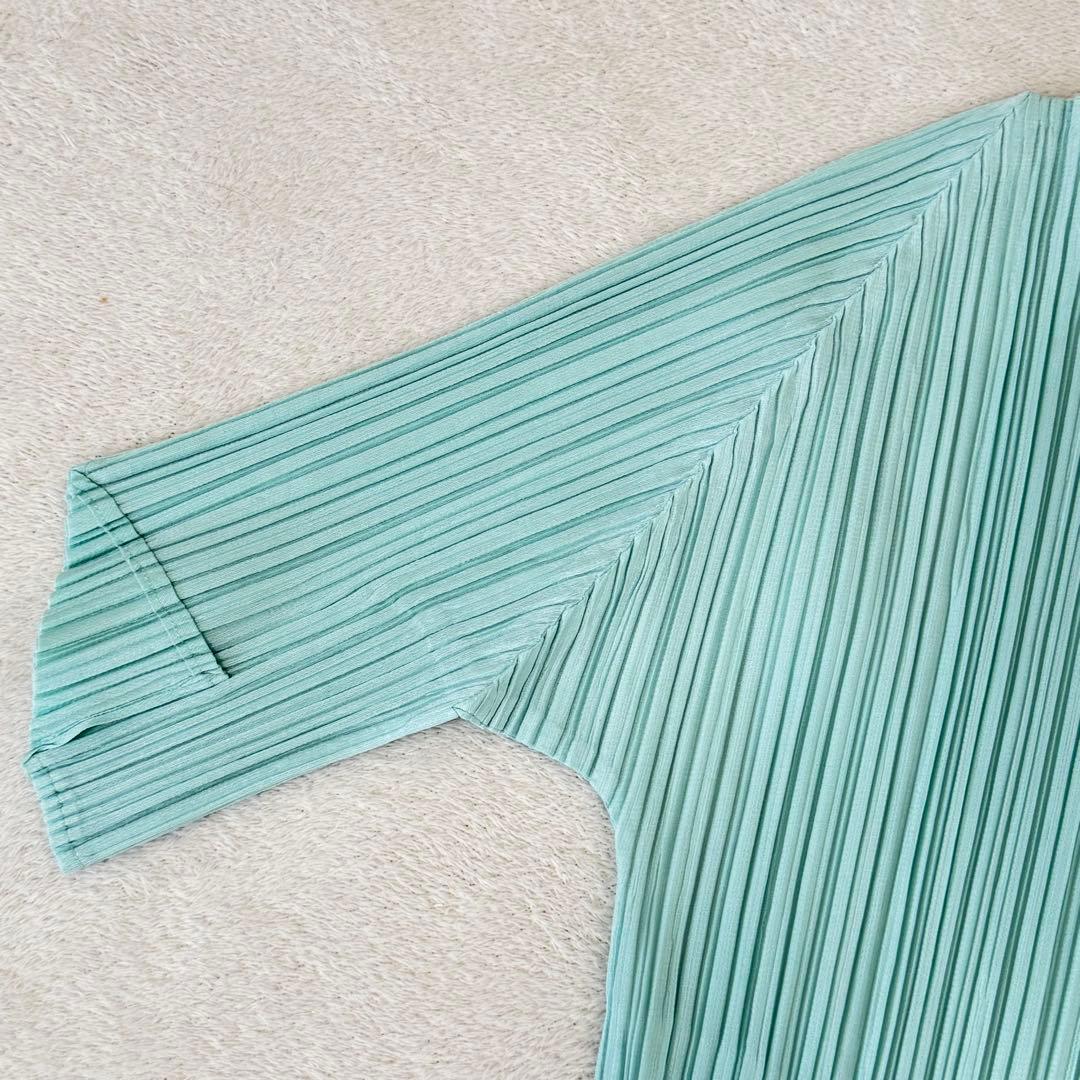 極美品✨PLEATS PLEASE プリーツ　変形　エメラルドグリーン　半袖