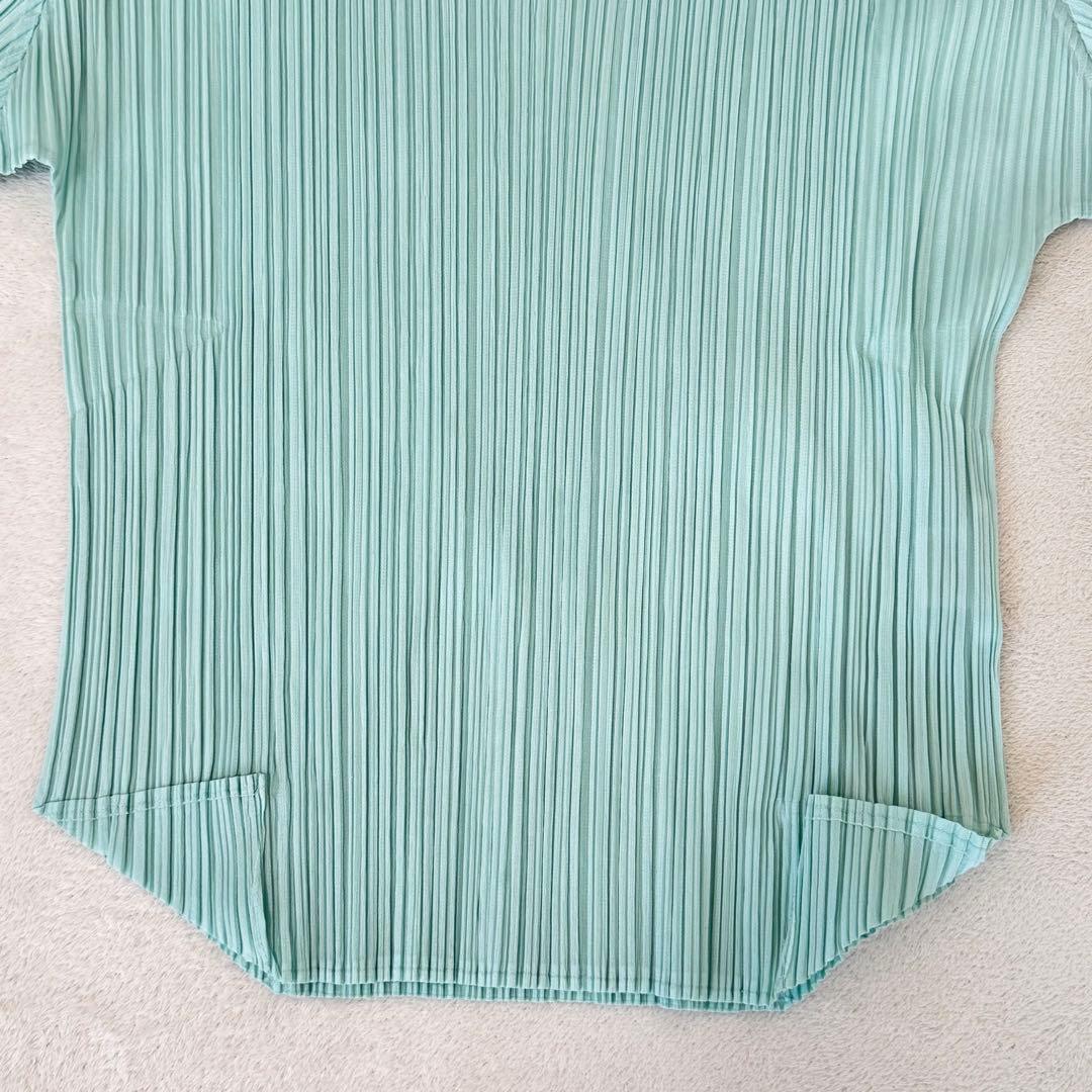 極美品✨PLEATS PLEASE プリーツ　変形　エメラルドグリーン　半袖