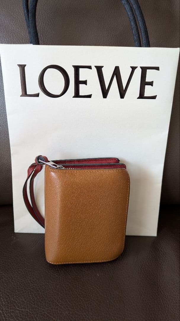LOEWE 二つ折り財布 ブラウン/レッド