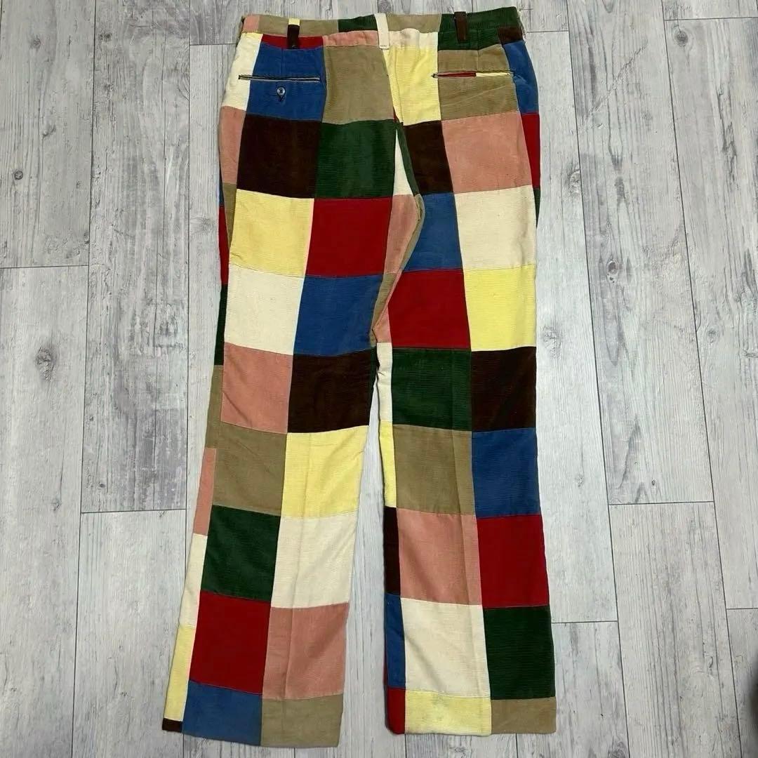 70s-80s Halrin パッチワーク コーデュロイパンツ スラックス