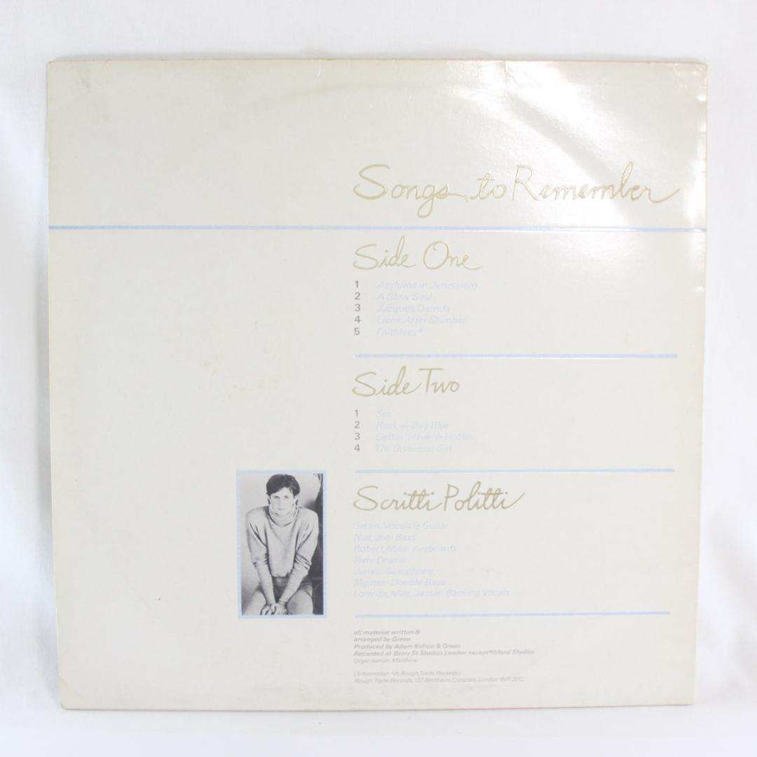 英LP Scritti Politti Songs to Remember UK