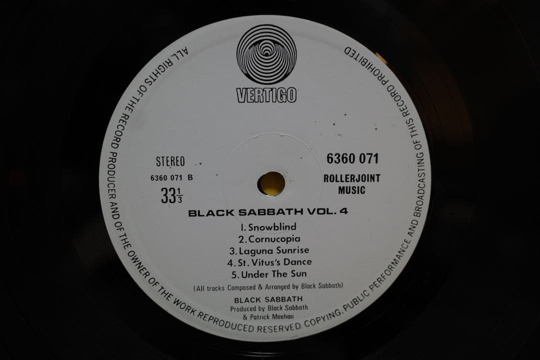 black sabbth vol.4 6360071 美盤 LP ブラックサバス
