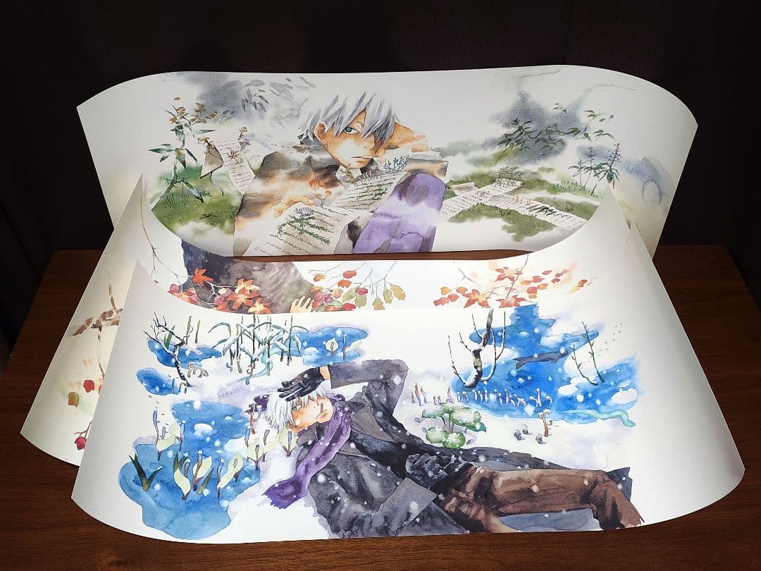 蟲師 二十景 漆原友紀 画集 蟲襖 むしあお 複製原画 講談社 完全受注生産