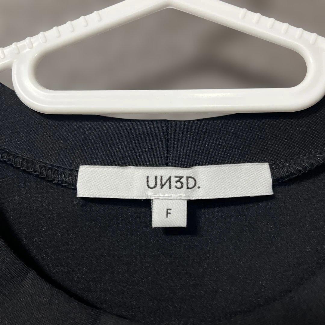 UN3D. アシンメトリック黒Tシャツ Fサイズ