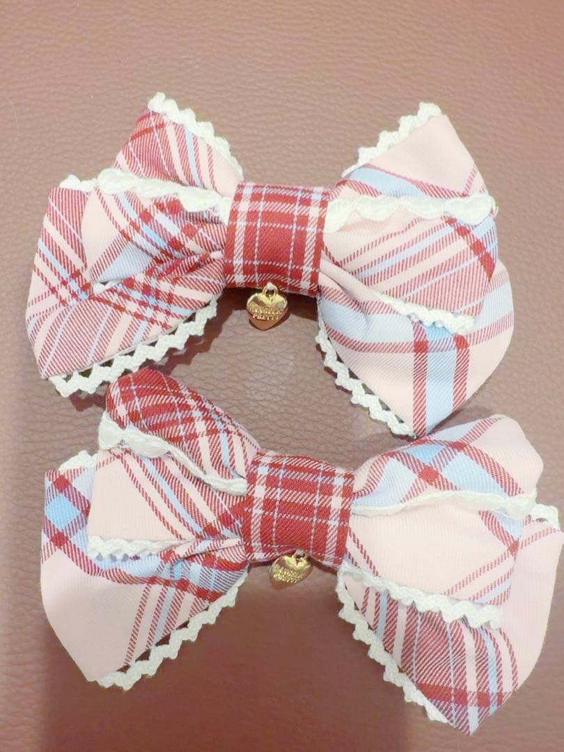 Angelic Pretty リボンクリップ タータン チェック