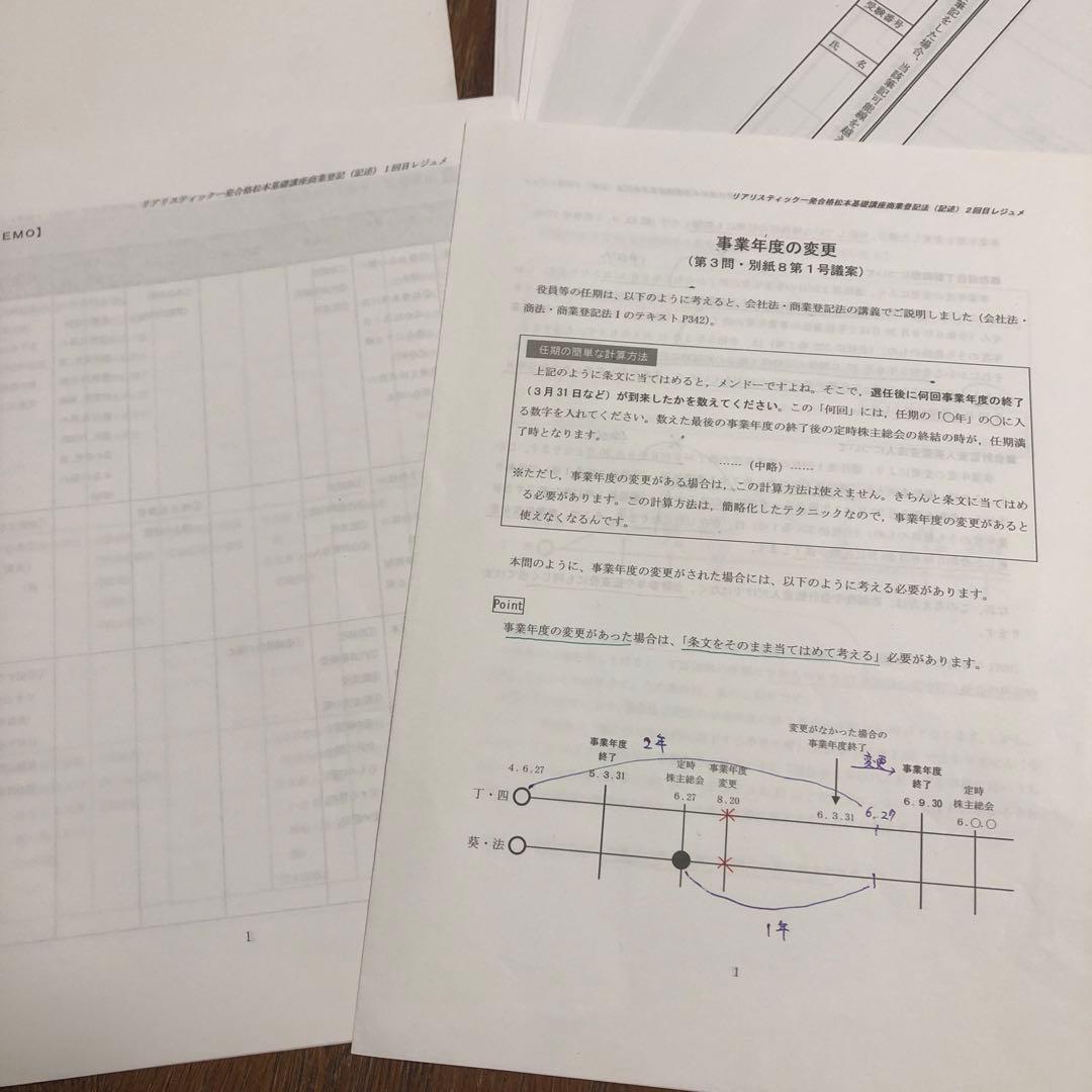リアリスティック 松本基礎講座 商業登記法(記述式)DVD 問題 解説書 他一式