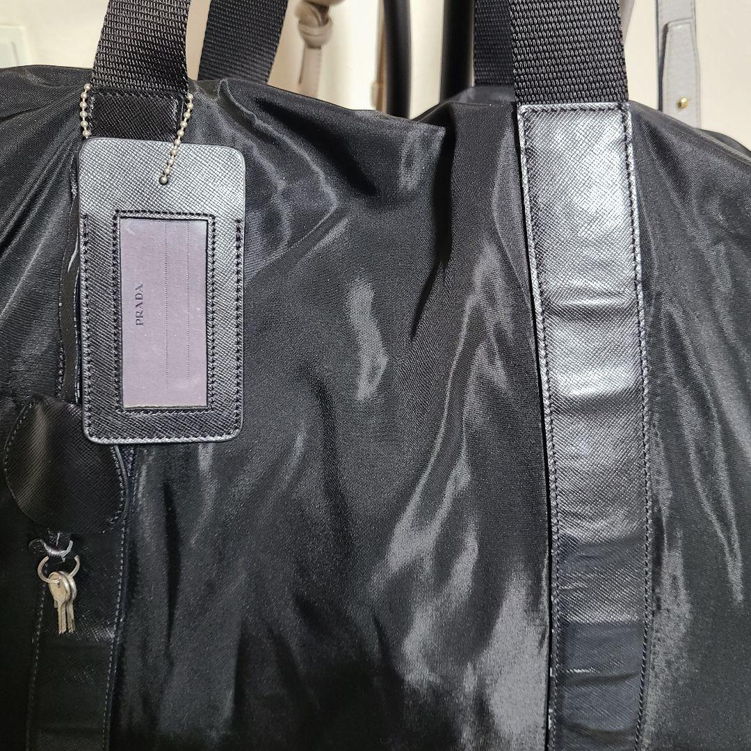 美品 PRADA プラダ ナイロン ボストンバッグ 黒 大容量 旅行 正規品