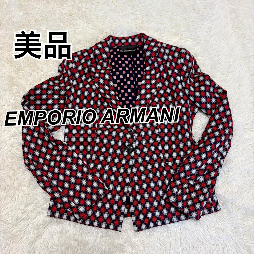 美品 エンポリオ・アルマーニ ジャケット ドット柄 バージンウール M 42