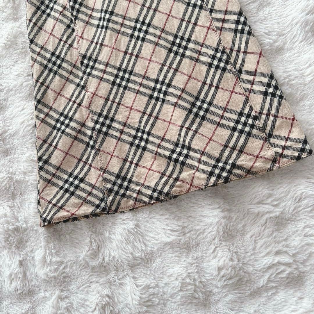 バーバリーブルーレーベル★ノバチェック　ホース刺繍　ノースリーブワンピース
