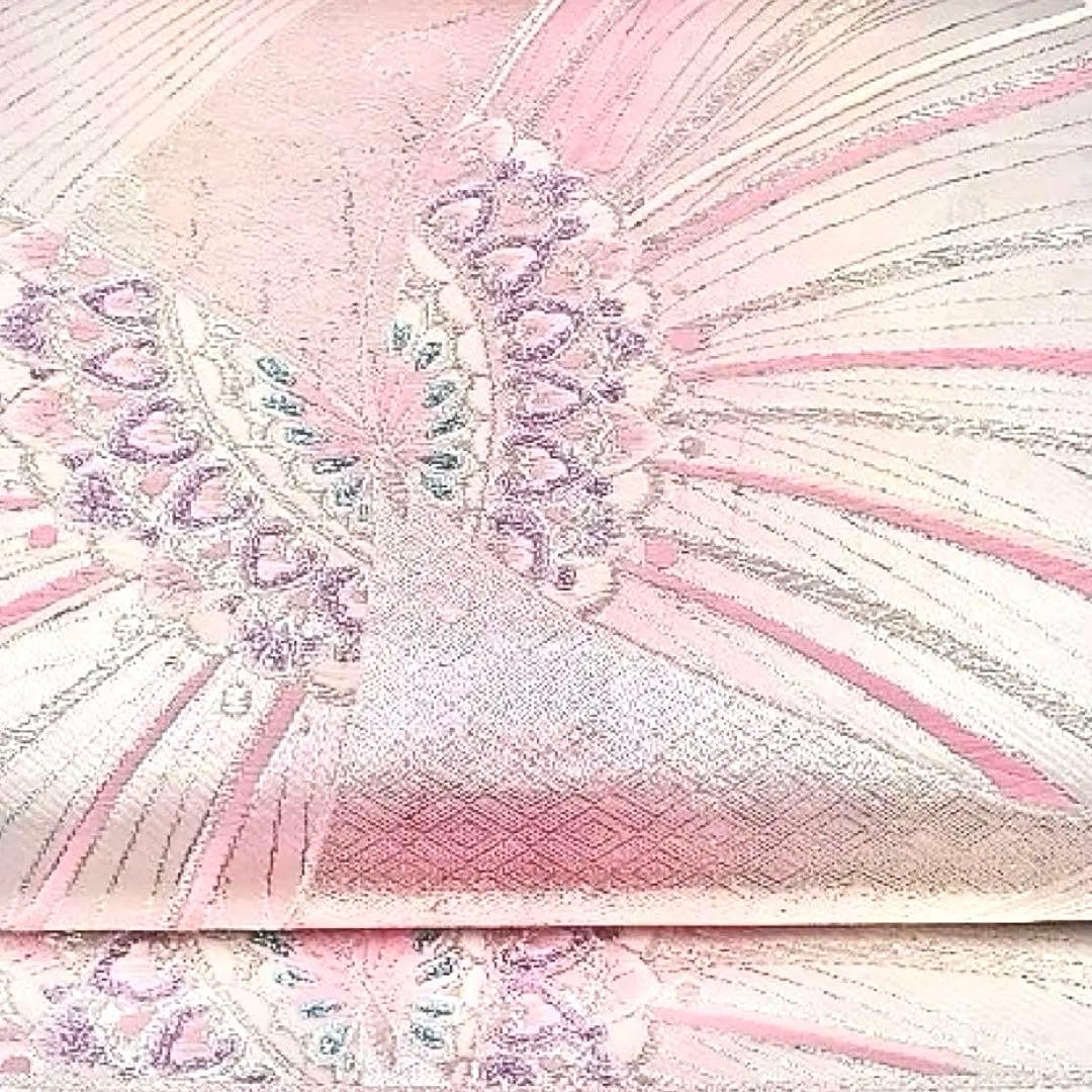 Pink♡様　正絹　振袖　駒刺繍　絞り　草花文　やまと誂製　袋帯　唐織　銀糸　紫