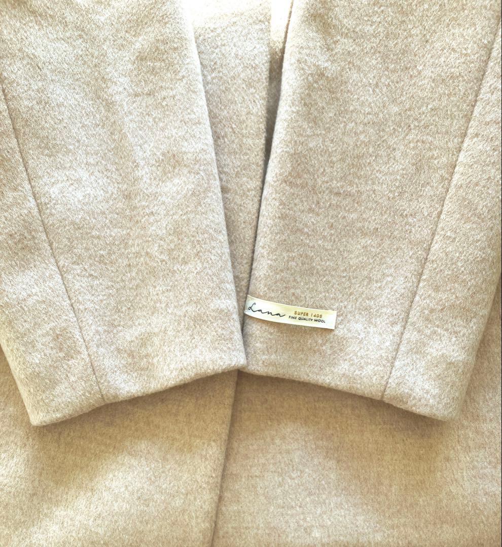 【美品】LANA WOOL 140クルーネックコート ベージュ❁˚